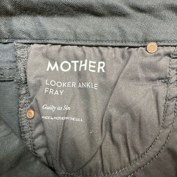 MOTHER Jeans The Looker Ankle Fray 29 Black Guilty as Sin Stretch Made USA - Picture 11 of 16